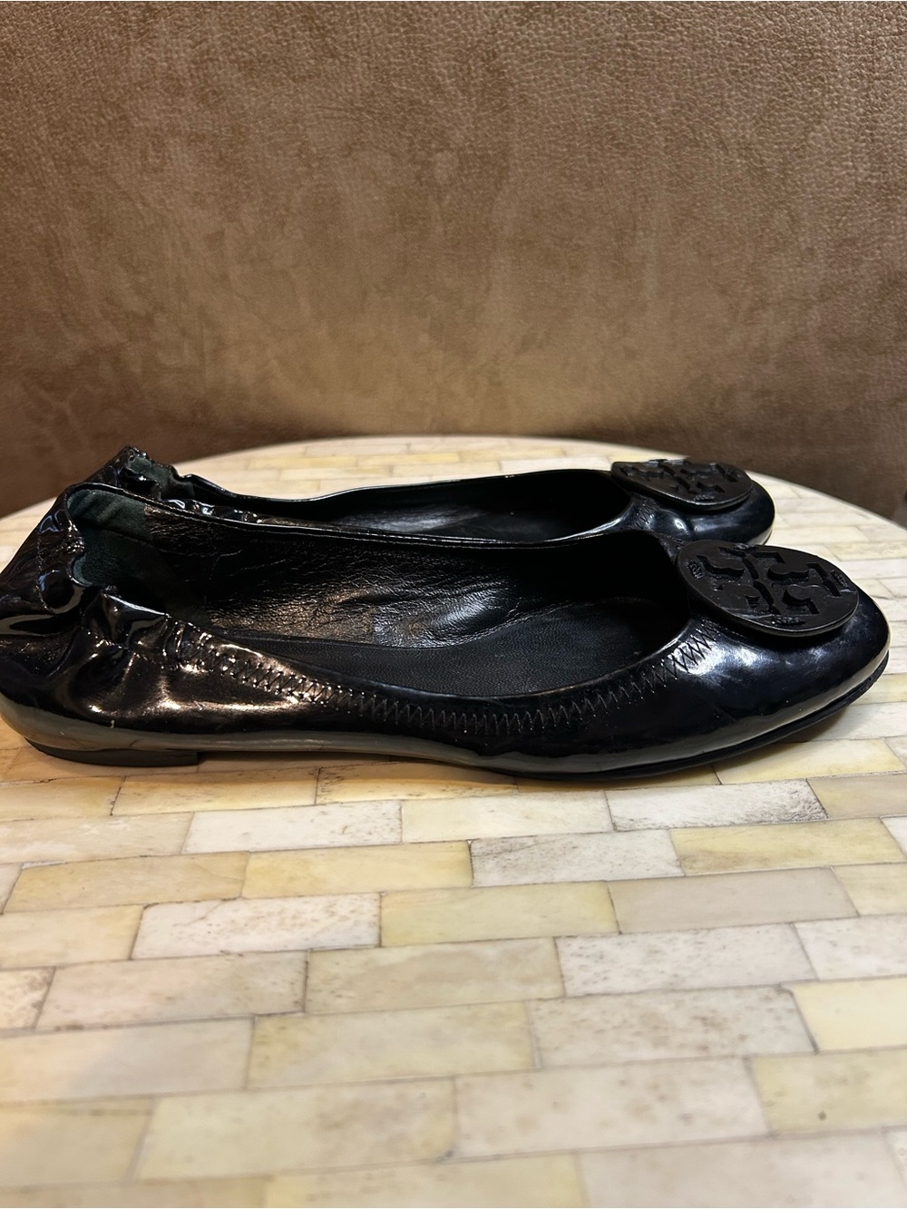Tory Burch Reva black patent leather ballet flats size 7.5 - Picture 4 of 6